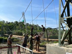 Jembatan Gantung Desa Sanawuyu Tuntas Dibangun, Warga Tak Perlu Lagi Menyeberangi Sungai