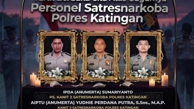 Tiga Personel Polri Gugur Saat Bertugas Ungkap Kasus Narkoba di Katingan, Dianugerahi Kenaikan Pangkat Luar Biasa Anumerta