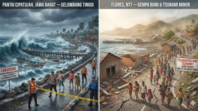 Indonesia Siaga Bencana: Pesisir Selatan Jawa Diterjang Gelombang, NTT Diguncang Gempa Besar